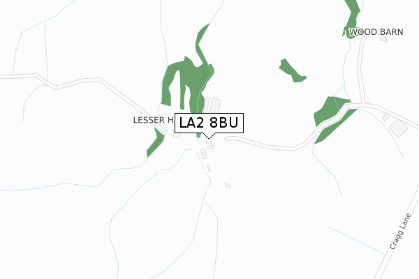 LA2 8BU map - large scale - OS Open Zoomstack (Ordnance Survey)