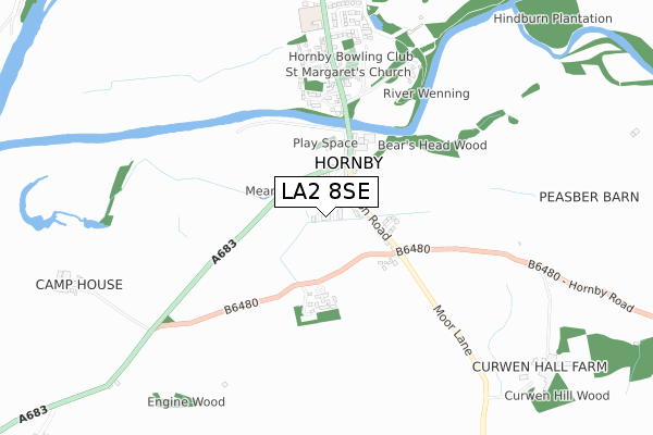 LA2 8SE map - small scale - OS Open Zoomstack (Ordnance Survey)