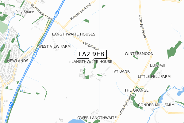 LA2 9EB map - small scale - OS Open Zoomstack (Ordnance Survey)