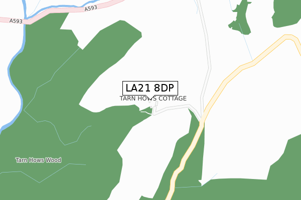LA21 8DP map - large scale - OS Open Zoomstack (Ordnance Survey)