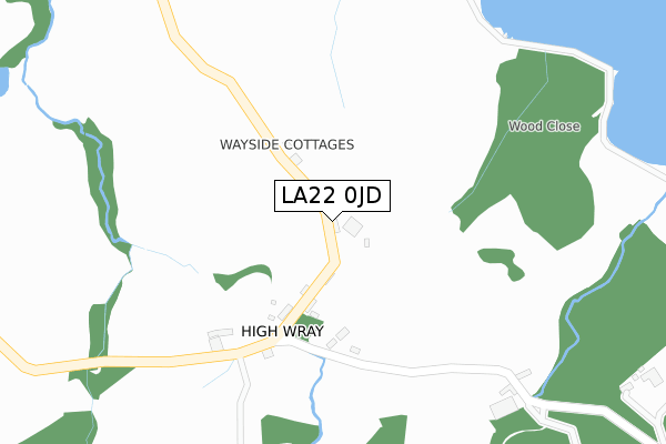 LA22 0JD map - large scale - OS Open Zoomstack (Ordnance Survey) LA22 0JD map - large scale - OS Open Zoomstack (Ordnance Survey)