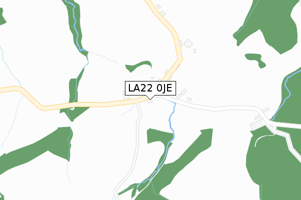 LA22 0JE map - large scale - OS Open Zoomstack (Ordnance Survey)