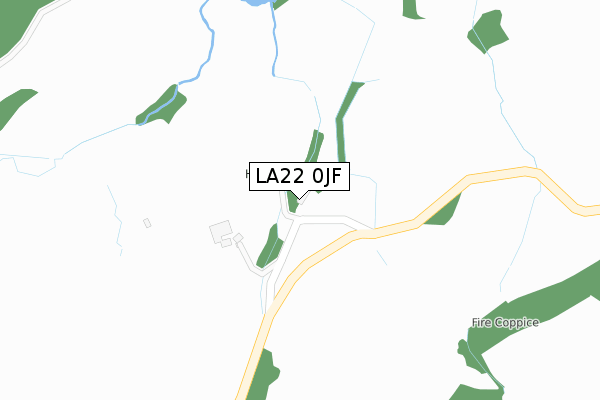 LA22 0JF map - large scale - OS Open Zoomstack (Ordnance Survey)