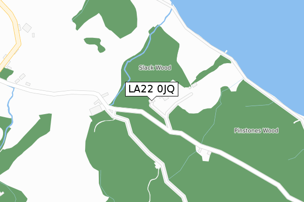 LA22 0JQ map - large scale - OS Open Zoomstack (Ordnance Survey)