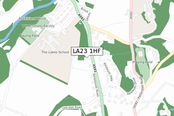 LA23 1HF map - large scale - OS Open Zoomstack (Ordnance Survey)