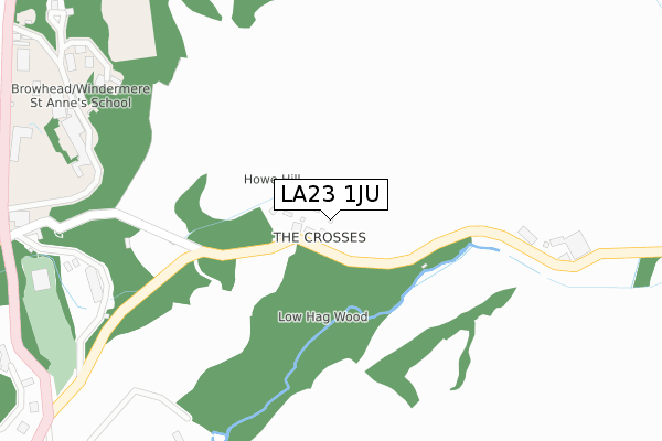 LA23 1JU map - large scale - OS Open Zoomstack (Ordnance Survey)