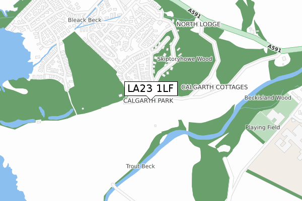 LA23 1LF map - large scale - OS Open Zoomstack (Ordnance Survey)