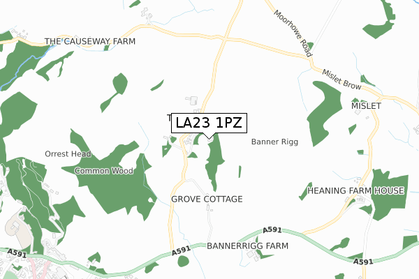 LA23 1PZ map - small scale - OS Open Zoomstack (Ordnance Survey) LA23 1PZ map - small scale - OS Open Zoomstack (Ordnance Survey)