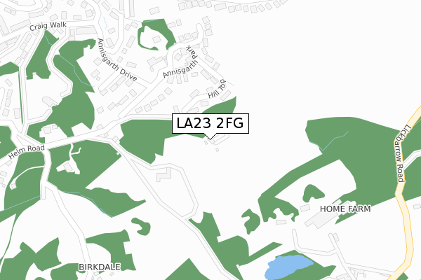 LA23 2FG map - large scale - OS Open Zoomstack (Ordnance Survey)
