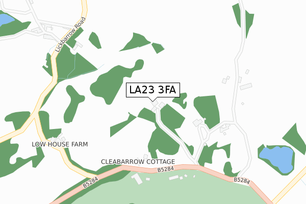 LA23 3FA map - large scale - OS Open Zoomstack (Ordnance Survey) LA23 3FA map - large scale - OS Open Zoomstack (Ordnance Survey)