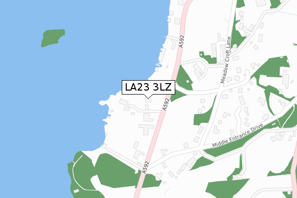 LA23 3LZ map - large scale - OS Open Zoomstack (Ordnance Survey)