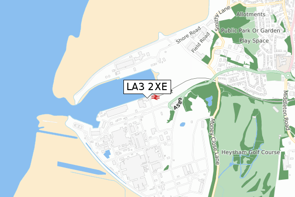 LA3 2XE map - small scale - OS Open Zoomstack (Ordnance Survey)