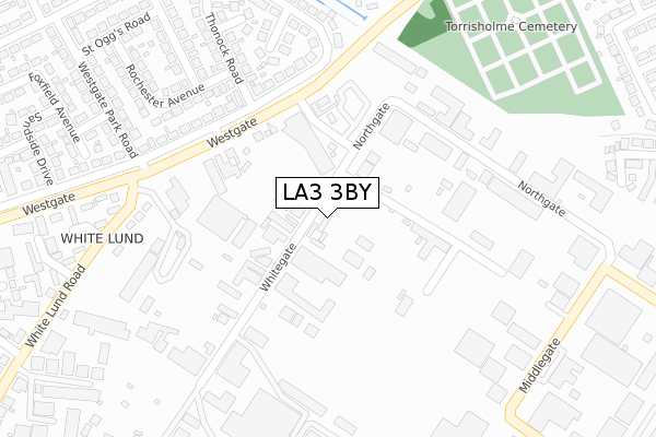 LA3 3BY map - large scale - OS Open Zoomstack (Ordnance Survey)