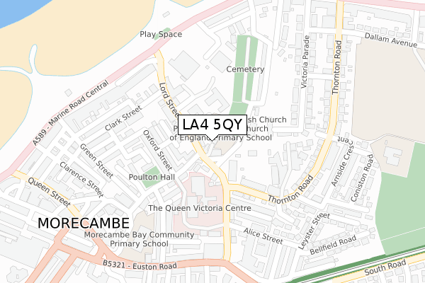 LA4 5QY map - large scale - OS Open Zoomstack (Ordnance Survey)