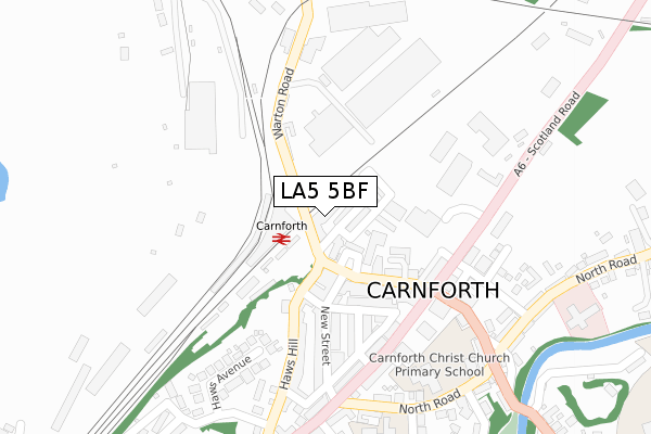 LA5 5BF map - large scale - OS Open Zoomstack (Ordnance Survey)