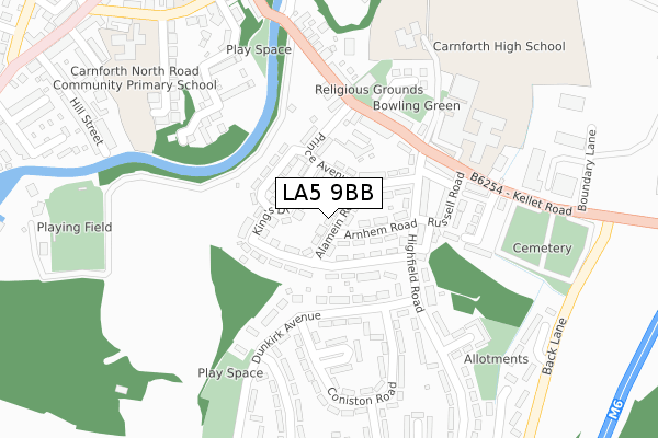 LA5 9BB map - large scale - OS Open Zoomstack (Ordnance Survey)