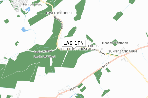 LA6 1FN map - small scale - OS Open Zoomstack (Ordnance Survey)