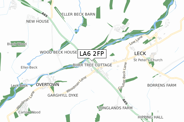 LA6 2FP map - small scale - OS Open Zoomstack (Ordnance Survey)
