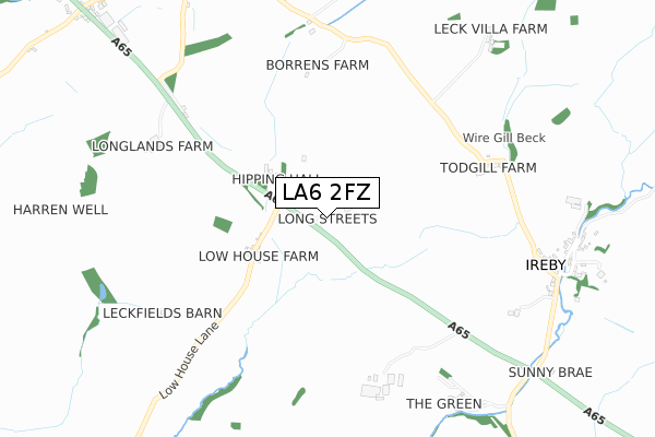 LA6 2FZ map - small scale - OS Open Zoomstack (Ordnance Survey)
