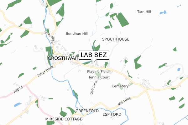LA8 8EZ map - small scale - OS Open Zoomstack (Ordnance Survey)