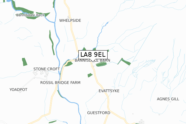 LA8 9EL map - small scale - OS Open Zoomstack (Ordnance Survey)