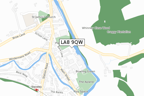 LA8 9QW map - large scale - OS Open Zoomstack (Ordnance Survey) LA8 9QW map - large scale - OS Open Zoomstack (Ordnance Survey)