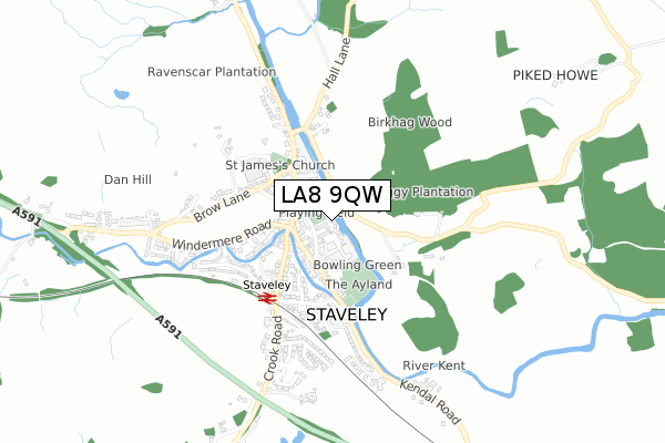 LA8 9QW map - small scale - OS Open Zoomstack (Ordnance Survey) LA8 9QW map - small scale - OS Open Zoomstack (Ordnance Survey)