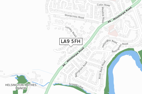 LA9 5FH map - large scale - OS Open Zoomstack (Ordnance Survey)