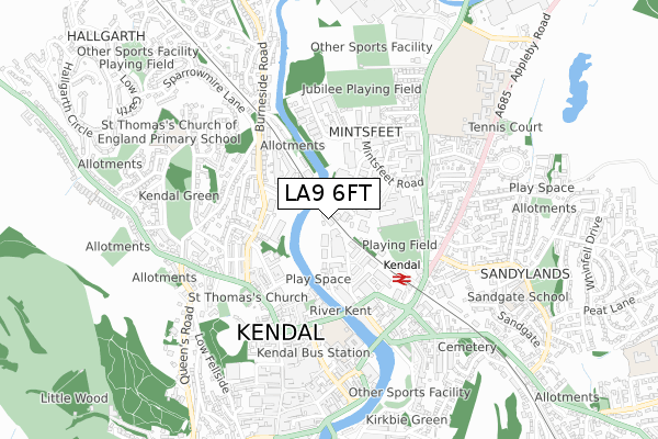 LA9 6FT map - small scale - OS Open Zoomstack (Ordnance Survey) LA9 6FT map - small scale - OS Open Zoomstack (Ordnance Survey)