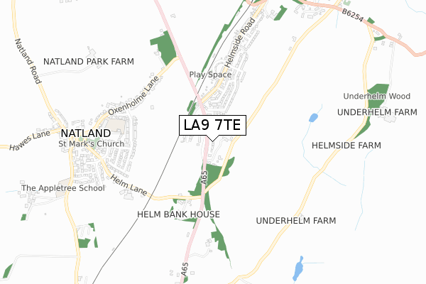 LA9 7TE map - small scale - OS Open Zoomstack (Ordnance Survey) LA9 7TE map - small scale - OS Open Zoomstack (Ordnance Survey)