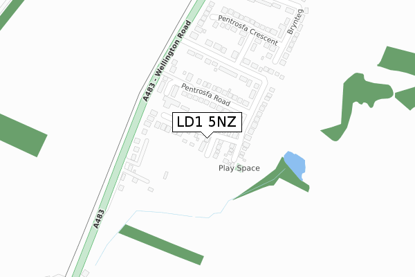 LD1 5NZ map - large scale - OS Open Zoomstack (Ordnance Survey)