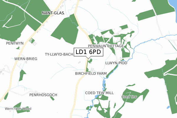 LD1 6PD map - small scale - OS Open Zoomstack (Ordnance Survey)