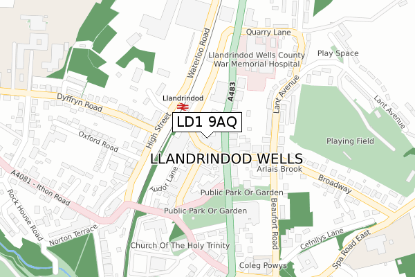 LD1 9AQ map - large scale - OS Open Zoomstack (Ordnance Survey)