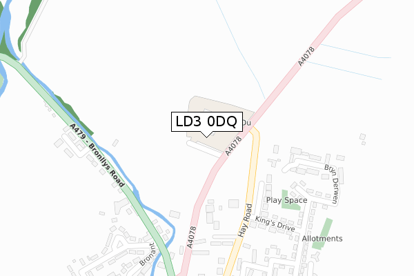 LD3 0DQ map - large scale - OS Open Zoomstack (Ordnance Survey)