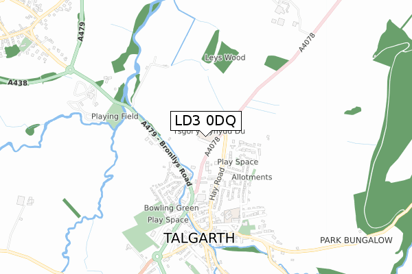 LD3 0DQ map - small scale - OS Open Zoomstack (Ordnance Survey)