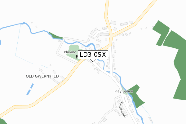 LD3 0SX map - large scale - OS Open Zoomstack (Ordnance Survey)