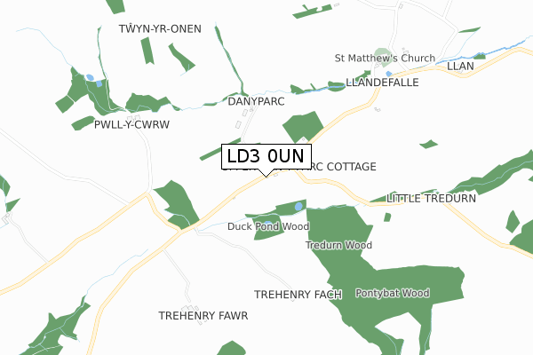 LD3 0UN map - small scale - OS Open Zoomstack (Ordnance Survey)