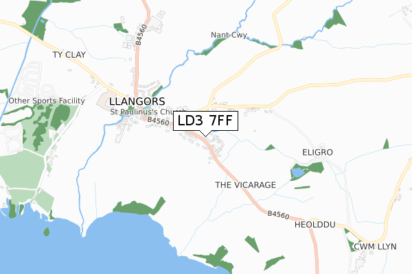 LD3 7FF map - small scale - OS Open Zoomstack (Ordnance Survey)
