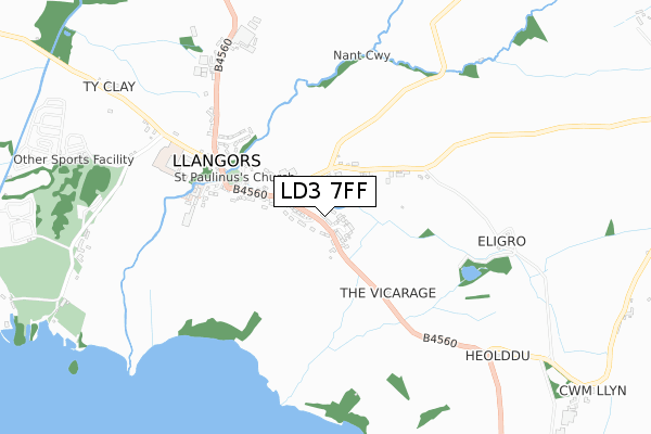 LD3 7FF map - small scale - OS Open Zoomstack (Ordnance Survey) LD3 7FF map - small scale - OS Open Zoomstack (Ordnance Survey)