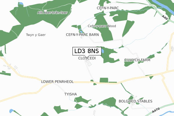 LD3 8NS map - small scale - OS Open Zoomstack (Ordnance Survey)