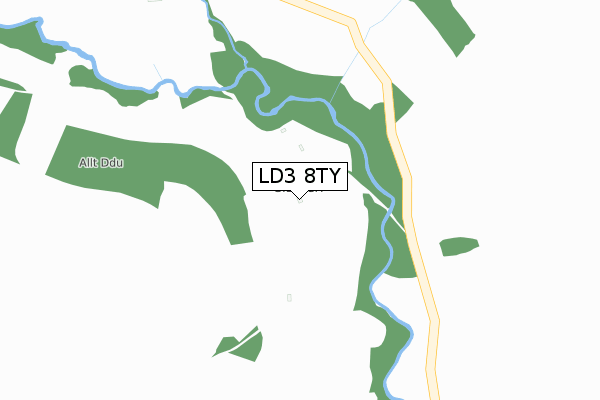 LD3 8TY map - large scale - OS Open Zoomstack (Ordnance Survey)