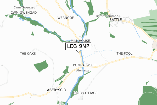 LD3 9NP map - small scale - OS Open Zoomstack (Ordnance Survey)