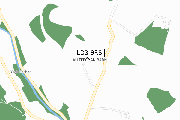 LD3 9RS map - large scale - OS Open Zoomstack (Ordnance Survey)