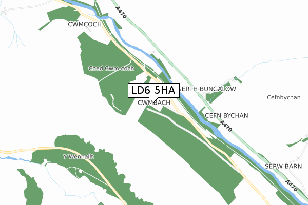 LD6 5HA map - small scale - OS Open Zoomstack (Ordnance Survey)