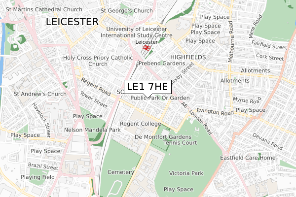 LE1 7HE map - small scale - OS Open Zoomstack (Ordnance Survey) LE1 7HE map - small scale - OS Open Zoomstack (Ordnance Survey)
