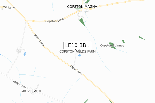 LE10 3BL map - small scale - OS Open Zoomstack (Ordnance Survey)