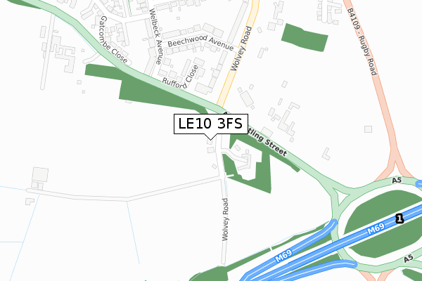 LE10 3FS map - large scale - OS Open Zoomstack (Ordnance Survey)