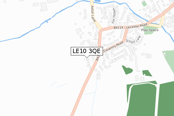 LE10 3QE map - large scale - OS Open Zoomstack (Ordnance Survey)