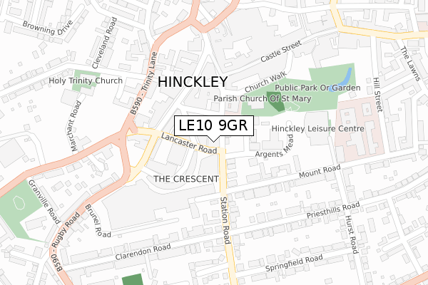 LE10 9GR map - large scale - OS Open Zoomstack (Ordnance Survey) LE10 9GR map - large scale - OS Open Zoomstack (Ordnance Survey)