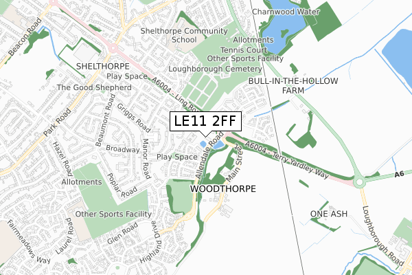 LE11 2FF map - small scale - OS Open Zoomstack (Ordnance Survey) LE11 2FF map - small scale - OS Open Zoomstack (Ordnance Survey)